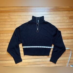 Black Quarter Zip Women's Sweater